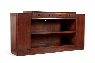 Antique Italian Art Deco Wood Sideboard Credenza or Bar Cabinet 1940s