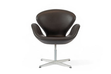 Mid Century Danish Modern Brown Swan Chair by Arne Jacobsen for Fritz Hansen