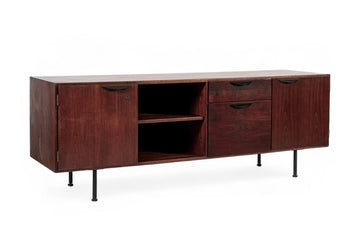 Mid Century Walnut Wood File Cabinet Credenza by Jens Risom