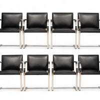 Mid Century Black Brno Chairs by Mies van der Rohe for Knoll 12 Available