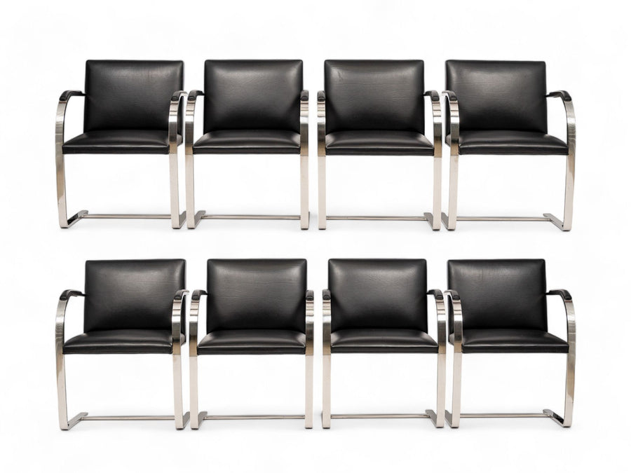 Mid Century Black Brno Chairs by Mies van der Rohe for Knoll 12 Available