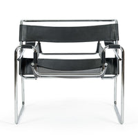 Vintage Mid Century Black Wassily Chair by Marcel Breuer (attr.) 1970s