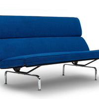 Mid Century Blue Sofa Compact by Eames for Herman Miller 1970s