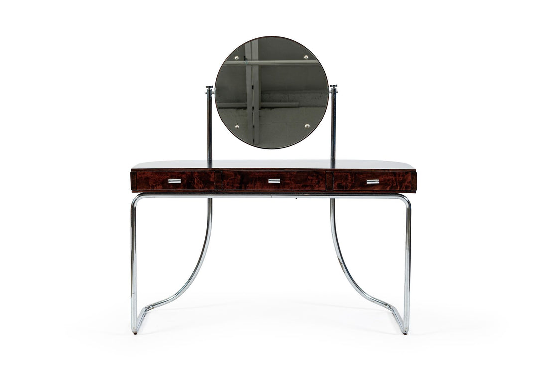 Rare Fritz Hansen Model S214 Tubular Steel Dressing Table Attributed to Mart Stam Denmark 1930s