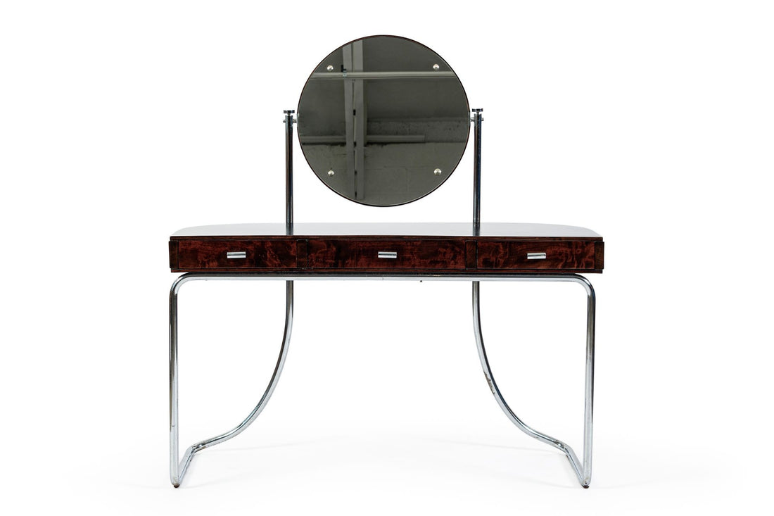 Rare Fritz Hansen Model S214 Tubular Steel Dressing Table Attributed to Mart Stam Denmark 1930s