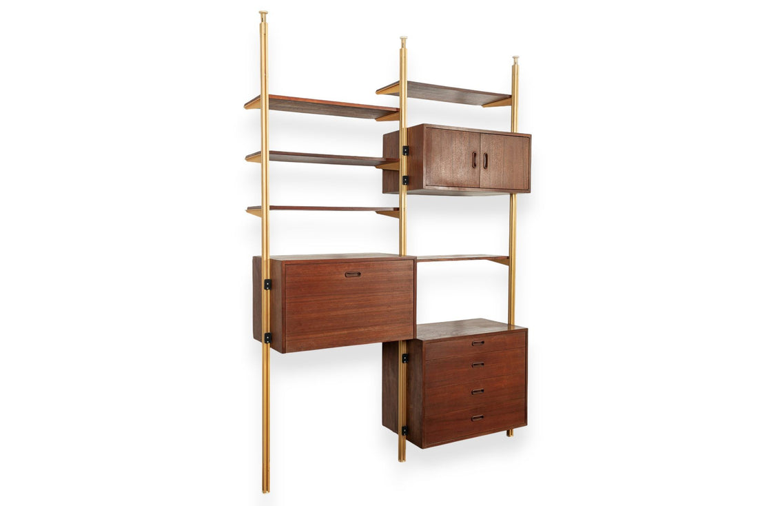 Mid Century Omni Wood Modular Wall Unit Shelving & Bookcase by George Nelson