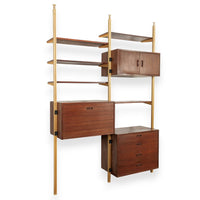 Mid Century Omni Wood Modular Wall Unit Shelving & Bookcase by George Nelson
