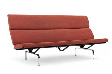 Mid Century Orange Sofa Compact by Eames for Herman Miller