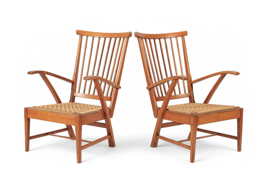 Vintage Mid Century Dutch Wooden Lounge Chairs by Vero Stoel