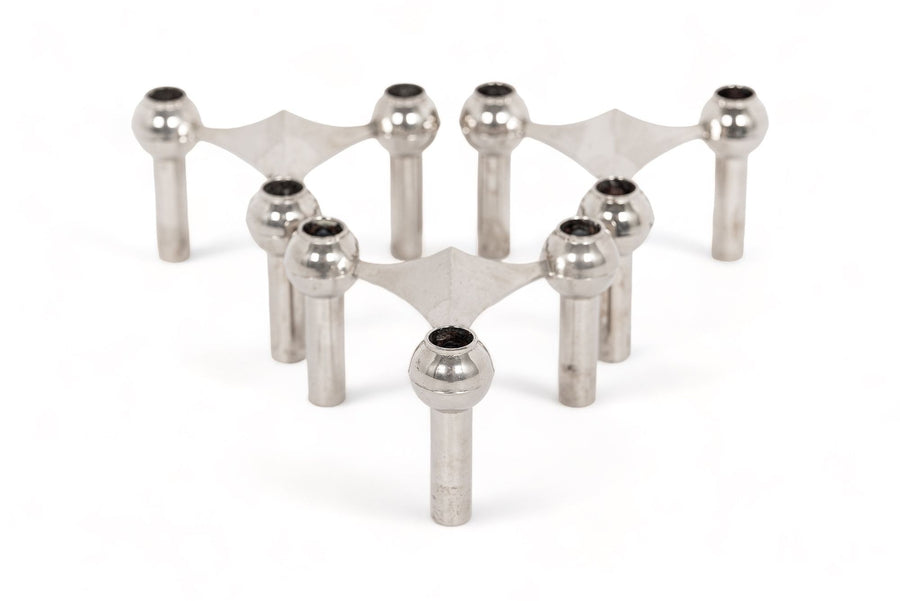 Mid Century Silver Candleholders by BMF Nagel Quist