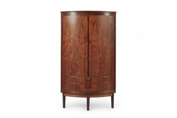 Mid Century Danish Modern Rosewood Corner Cabinet 1960s