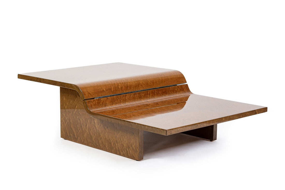 Vintage Postmodern Sculptural Lacquered Wood Coffee Table, 1970s
