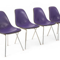 Vintage Mid Century Purple DSX Side Chairs by Eames for Herman Miller