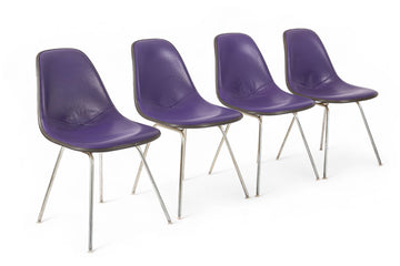 Vintage Mid Century Purple DSX Side Chairs by Eames for Herman Miller