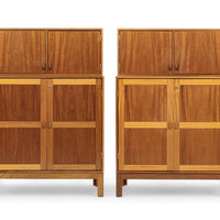 Pair Mid Century Danish Teak Wood Storage Cabinets by Soborg Mobler