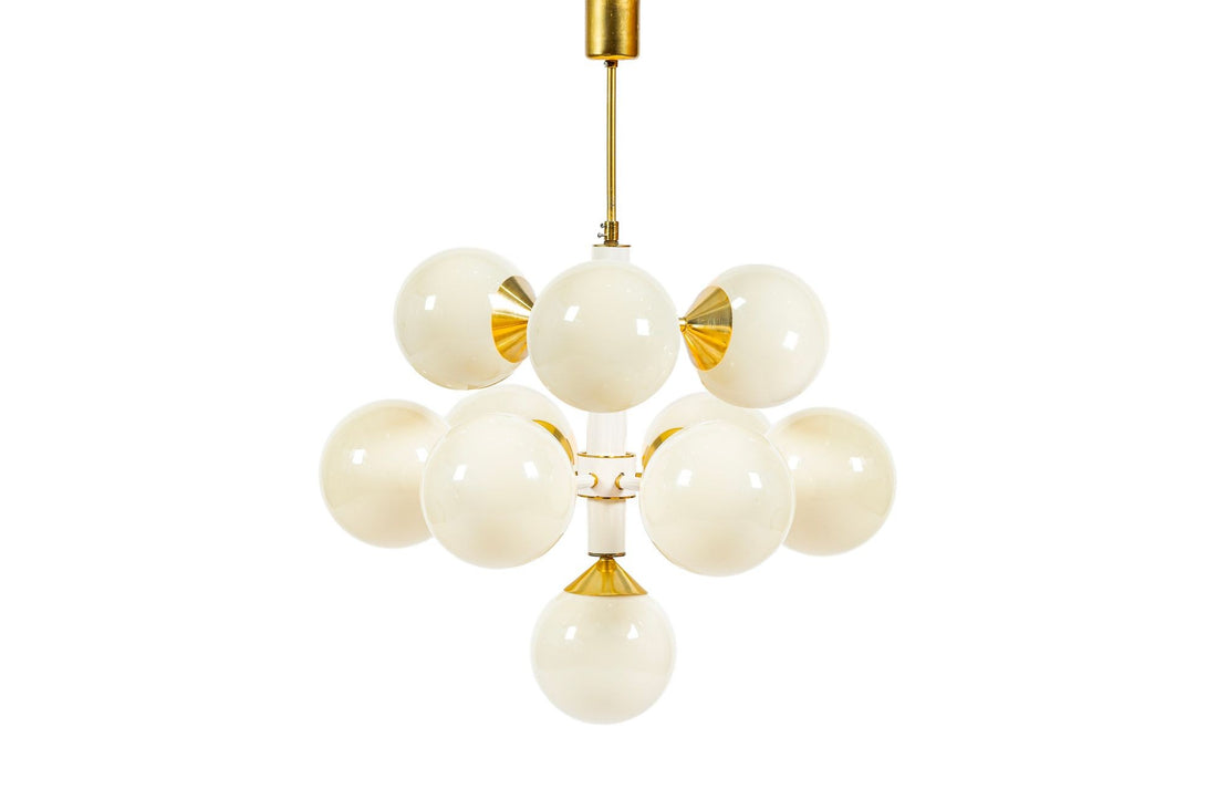 Mid-Century Modern Sputnik Chandelier by Szarvasi, Hungary 1970s, 3x Available