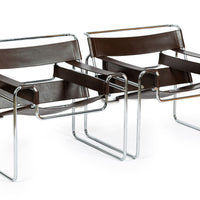 Pair of Mid Century Brown Wassily Chairs by Marcel Breuer for Stendig, 1960s, Labeled