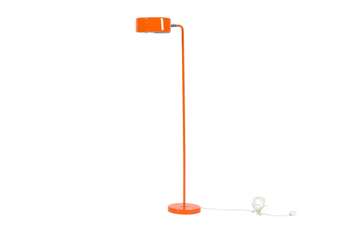 Vintage Mid-Century Modern Orange Floor Lamp by Ateljé Lyktan, Sweden, 1970s