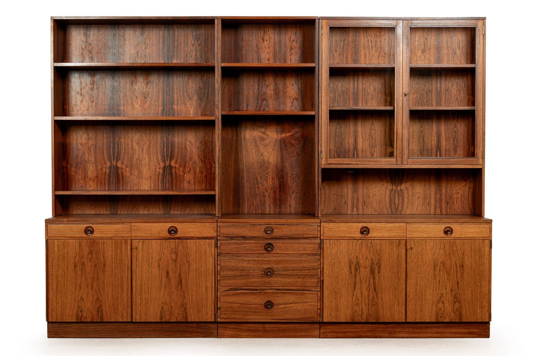 Mid-Century Modern Swedish Rosewood Wall Unit Bookcase by Bertil Fridhagen for Bodafors, 1960s