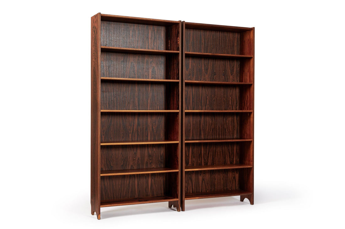 Pair of Mid Century Scandinavian Modern Rosewood Bookcases
