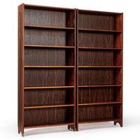 Pair of Mid Century Scandinavian Modern Tall Rosewood Bookcases