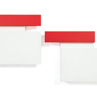 Contemporary Geometric Abstract Art Wall Reliefs by Thomas Vinson White–White–Red, 2004