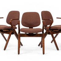 Mid Century Brown Plywood Arm Chairs by Joe Atkinson for Thonet