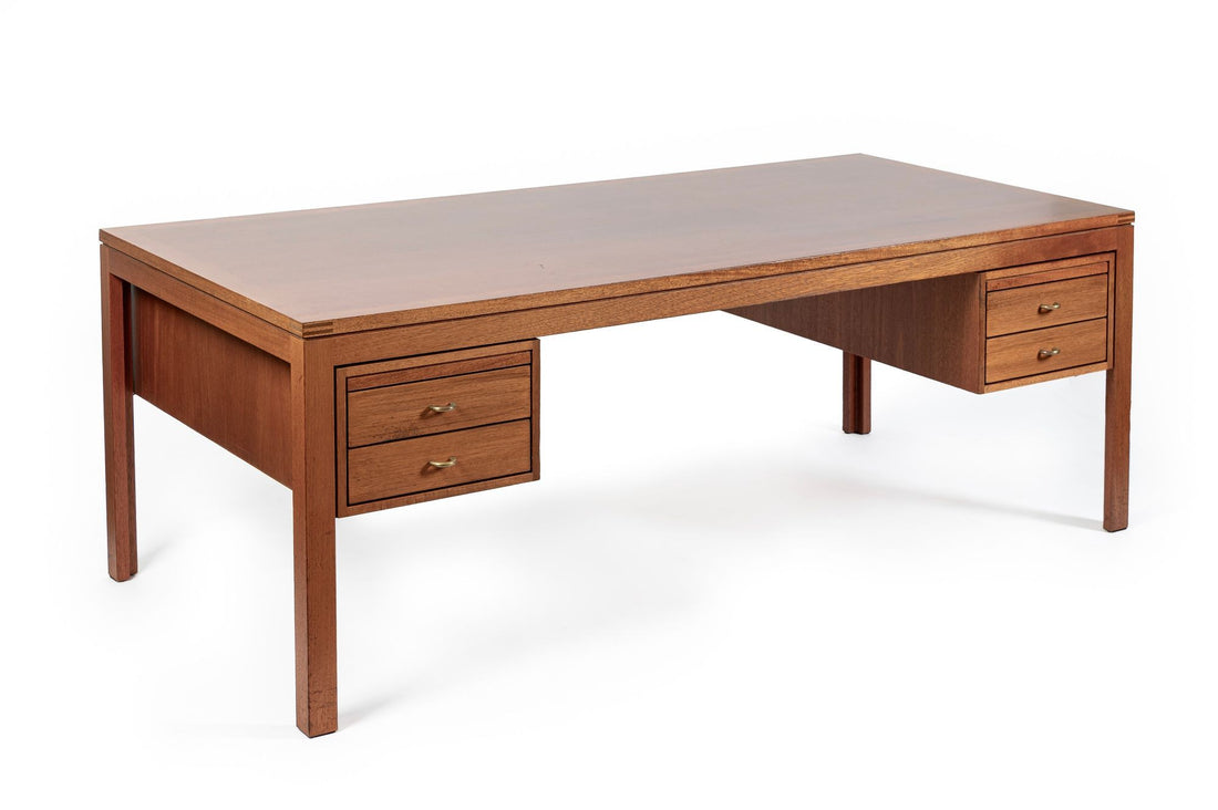Danish Mahogany Executive Desk by Søborg Møbler, Mid Century Modern Desk, 2 Matching Avail