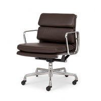 Herman Miller Eames Dark Brown Leather Desk Chair Soft Pad