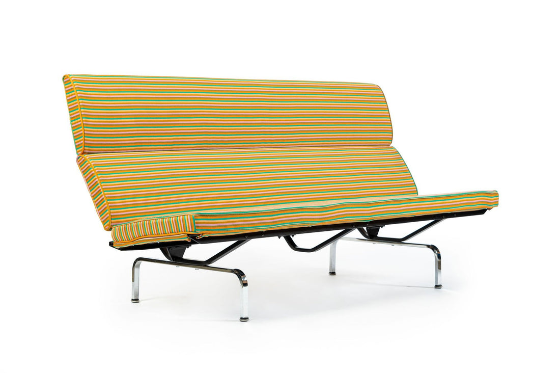 Eames Sofa Compact for Herman Miller, Alexander Girard Maharam Striped Fabric, 2 Available