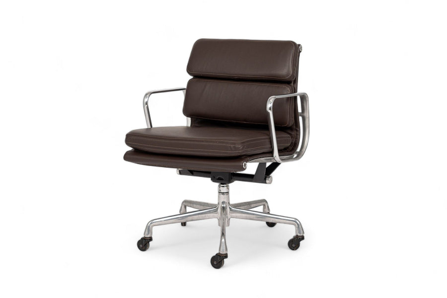 Herman Miller Eames Dark Brown Leather Desk Chair Soft Pad