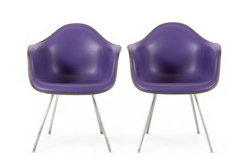 Vintage Mid Century DAX Purple Lounge Chairs by Eames for Herman Miller