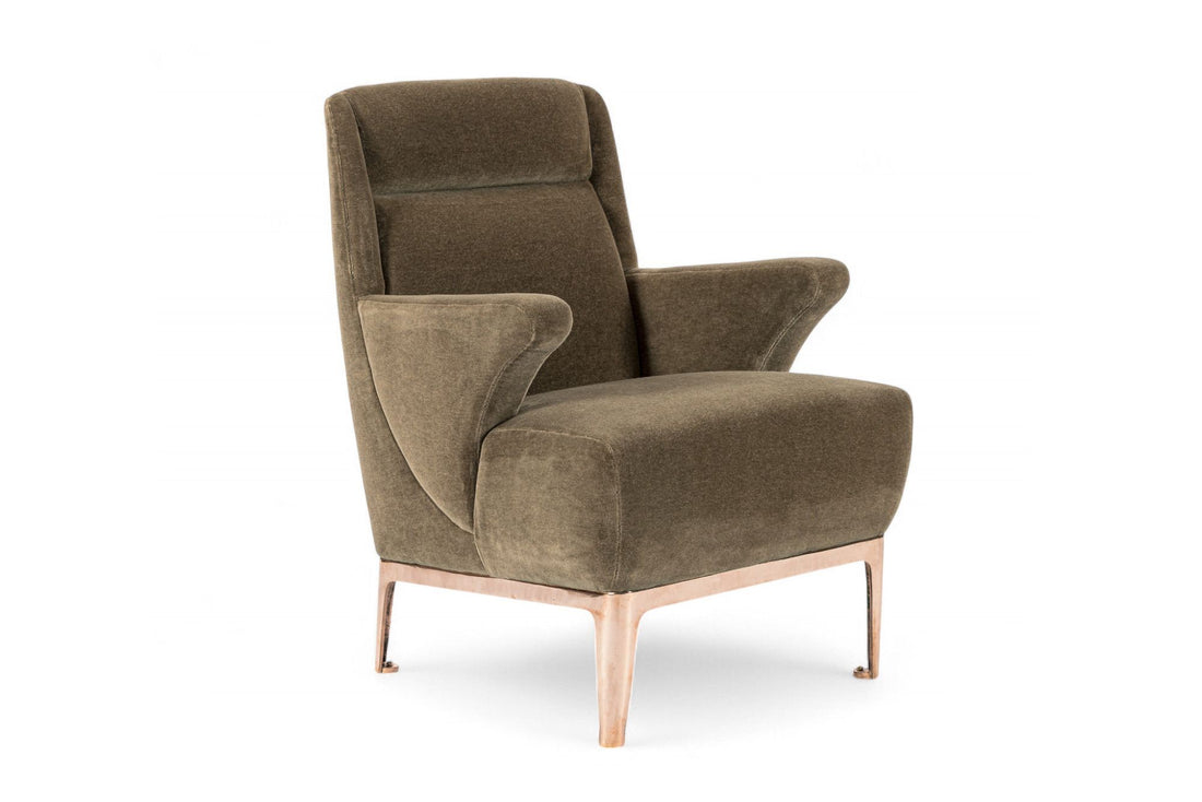 Restored 1940s Art Deco Lounge Chair Mink Mohair, Matching Sofa Available