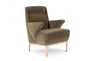 Restored 1940s Art Deco Lounge Chair Mink Mohair, Matching Sofa Available