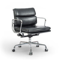 Eames for Herman Miller Soft Pad Black Leather Desk Chair 2000s