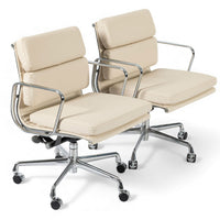 Eames for Herman Miller Tan Cream Office Chairs in Schumacher VEGAN Leather