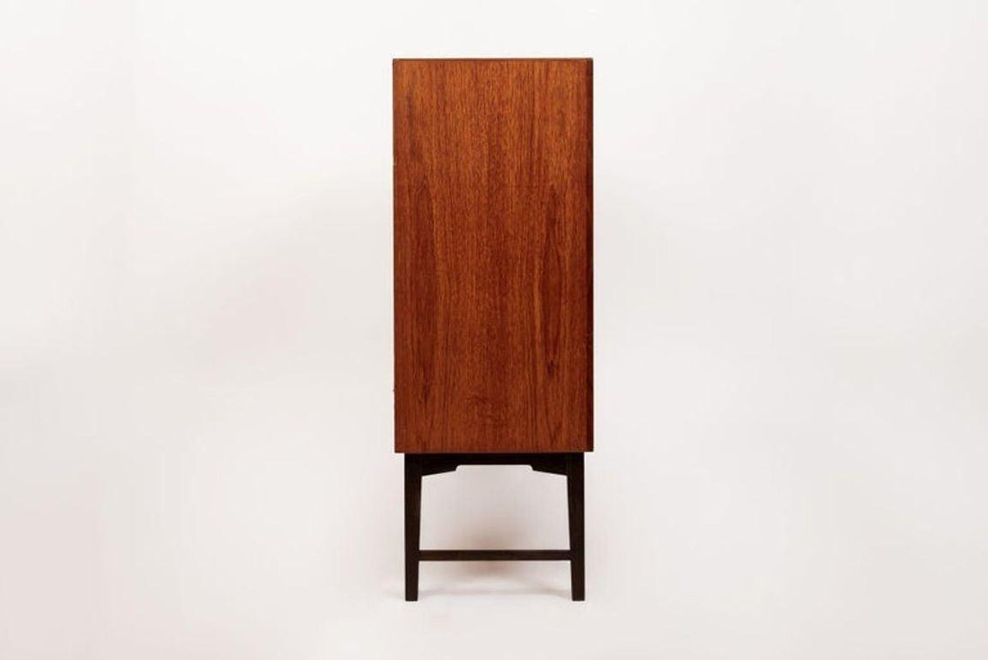 Mid Century Swedish Teak Wood High Cabinet Credenza or Sideboard