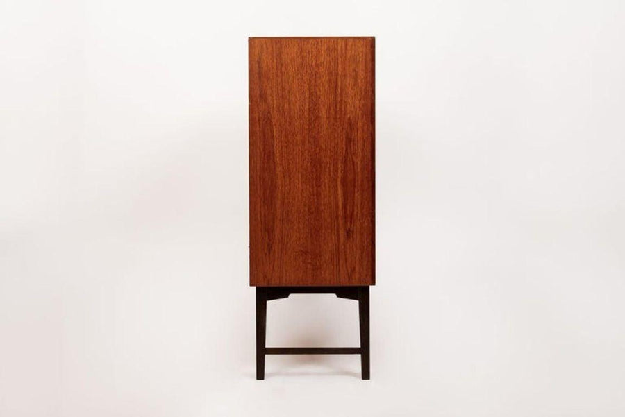 Mid Century Swedish Teak Wood High Cabinet Credenza or Sideboard