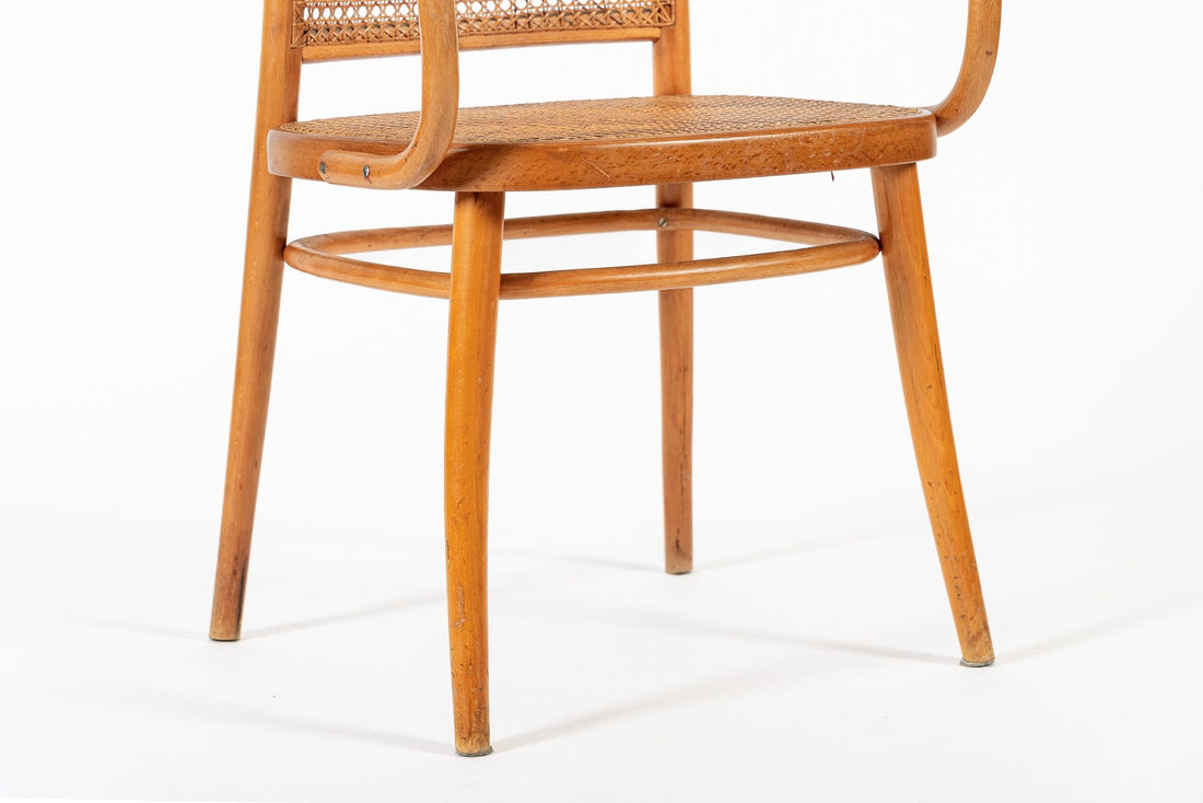 Vintage Bent Wood & Wicker Cafe Chairs by Josef Hoffman for Ligna
