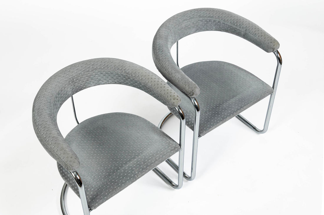 Set of 6 Mid-Century Modern SS33 Chrome Dining Chairs by Anton Lorenz for Thonet, 1970s