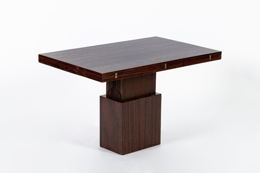 Antique French Art Deco Folding Wood Coffee Table by Francisque Chaleyssin (Attr) 1930s