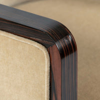 French Art Deco Mohair Lounge Chairs by Eric Bagge for Mercier Frères, Macassar Ebony, 1920s