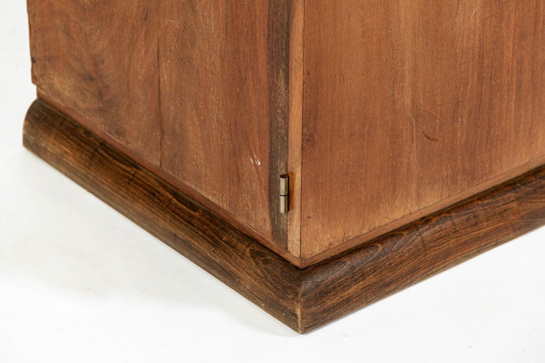 Antique French Art Deco Mahogany Wardrobe Armoire Cabinet, 1940s
