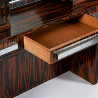 Antique French Art Deco Macassar Ebony Vanity Cabinet by Georges Champion (attr)