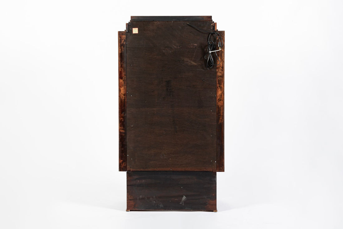 Antique French Art Deco Rosewood and Glass Vitrine Display Cabinet 1930s