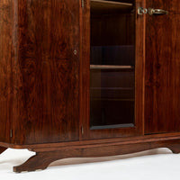 Antique French Art Deco Rosewood Vitrine Display Cabinet or Bookcase, 1940s