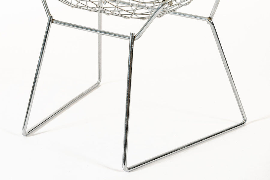 Mid Century Silver Diamond Wire Chair by Bertoia for Knoll