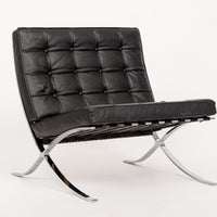 Mid Century Black Barcelona Chair by Mies van der Rohe for Knoll