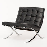 Mid Century Black Barcelona Chair by Mies van der Rohe for Knoll