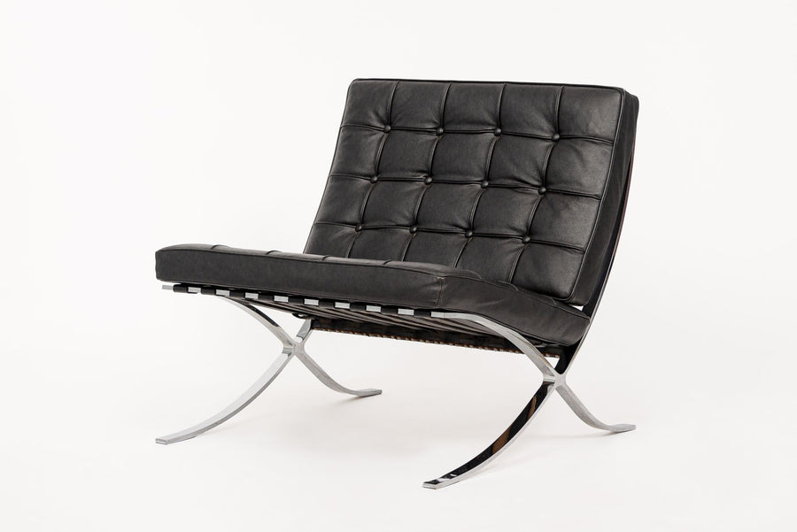 Mid Century Black Barcelona Chair by Mies van der Rohe for Knoll